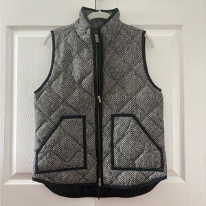 J. Crew Black and White Herringbone Vest